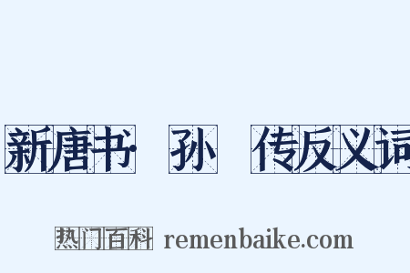 新唐书·孙偓传反义词是什么意思的图片